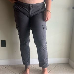 Gray Cargo Straight-Leg Pants (14) PLUS
